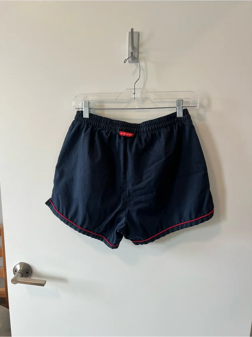 Vintage Southern Proper Navy Swim Trunks with Red Trim